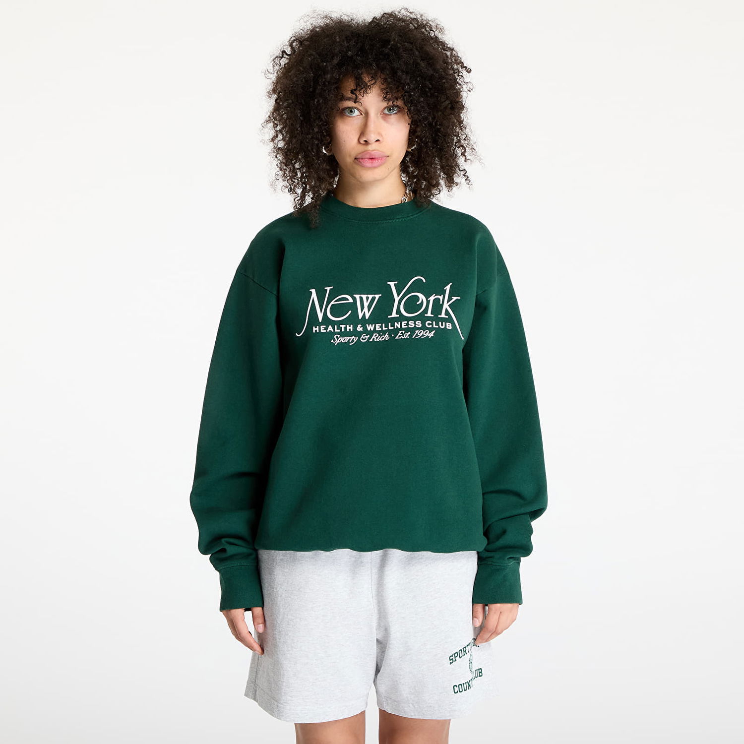 Пуловер Sporty & Rich Sporty & Rich NY94 Crewneck Sweatshirt Зелено | ST071606034GR10, 0