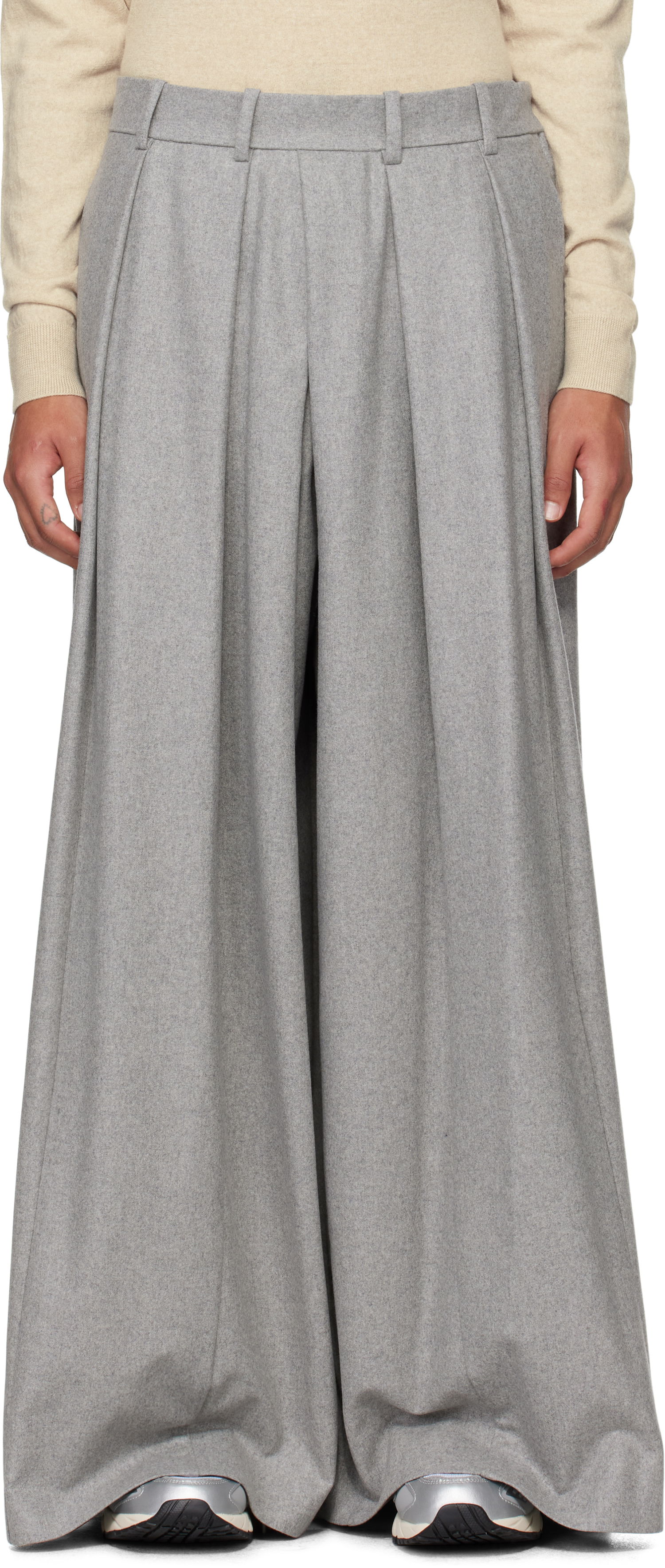Панталони HED MAYNER Flannel Trousers Сиво | HMMZ30017A-HZ137, 0