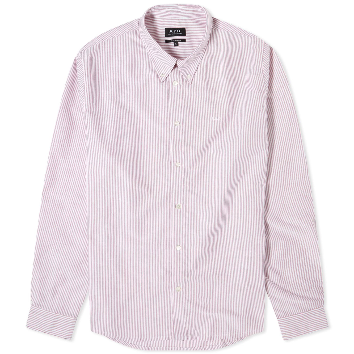 Риза A.P.C. Greg Log Button Down Stripe Shirt Червено | COGUH-H12499-GAB, 0