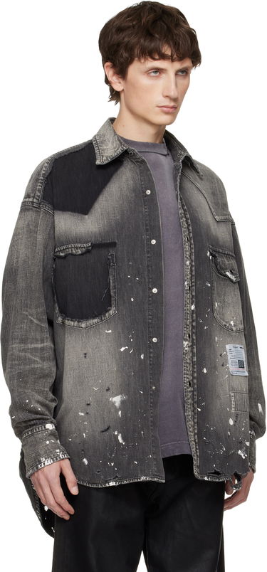 Риза Maison MIHARA YASUHIRO Distressed Denim Shirt Сиво | J15SH125, 1