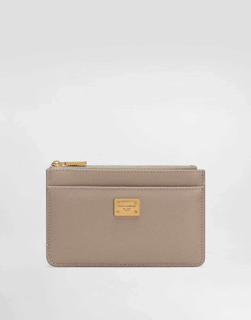 Портфейл Dolce & Gabbana Dolce & Gabbana Plongé Calfskin Card Holder Бежово | BI1261A9S258I399