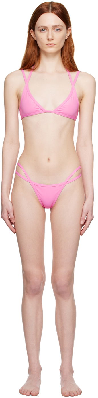 Бански The Attico Attico Double Strap Bikini Розово | 233WBB62 PA21, 0