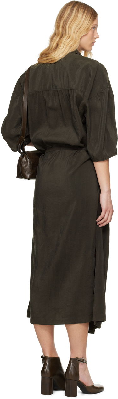 Pокля LEMAIRE Lemaire Asymmetrical Shirt Midi Dress Зелено | DR1056 LF1308, 2