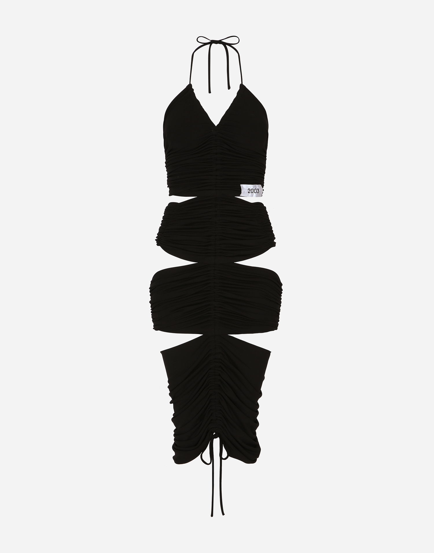 Pокля Dolce & Gabbana Dolce & Gabbana Ruched Halter Neck Midi Dress Черно | F6BFZTFUGAIN0000, 0