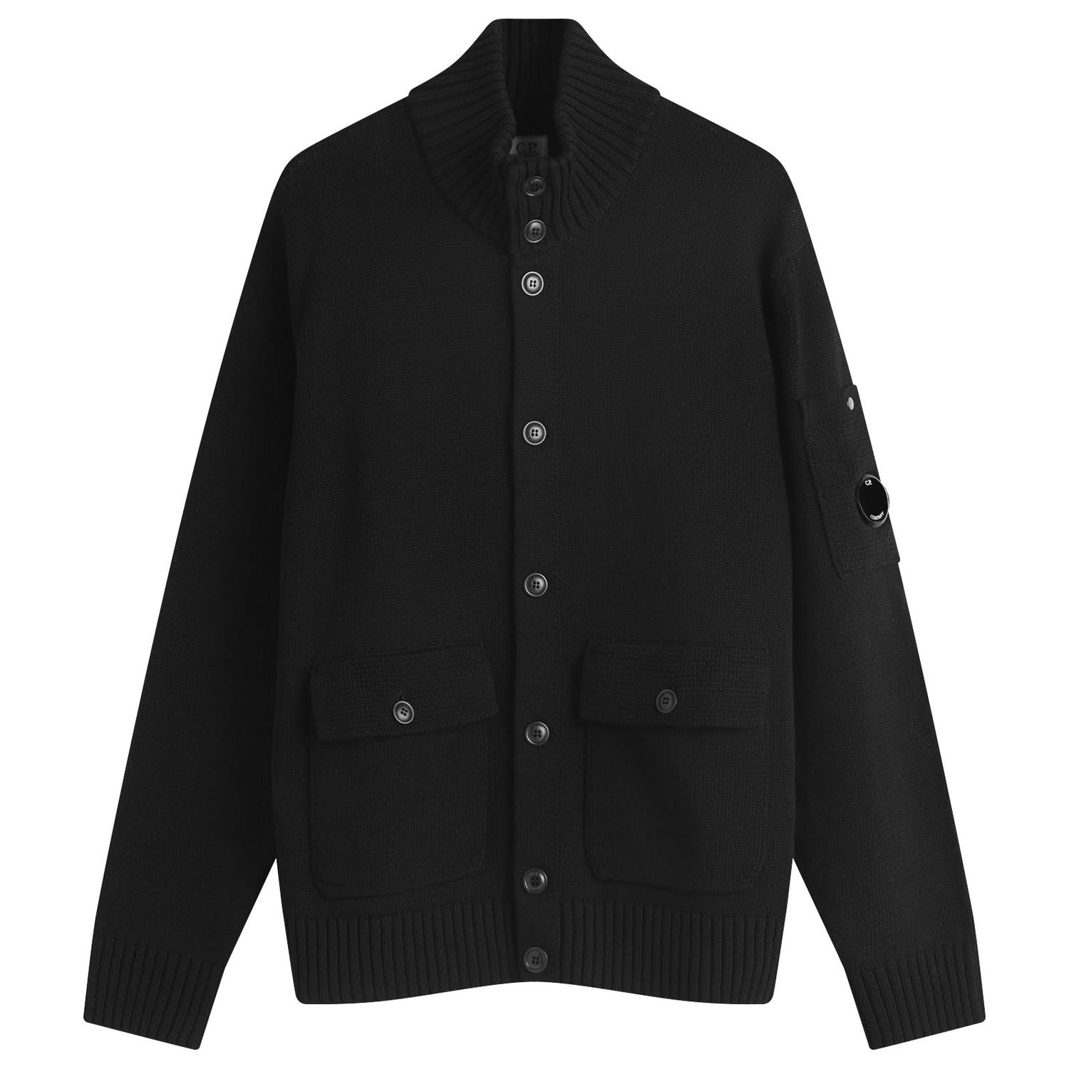 Пуловер C.P. Company C.P. Company Compact Cotton Lens Knit Cardigan, Size Large Черно | 18CMKN078A-110058A-999, 1