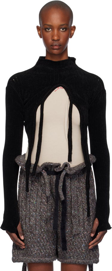 Пуловер Ottolinger Ottolinger Knit Strap Long Sleeve Sweater Черно | 707302, 0