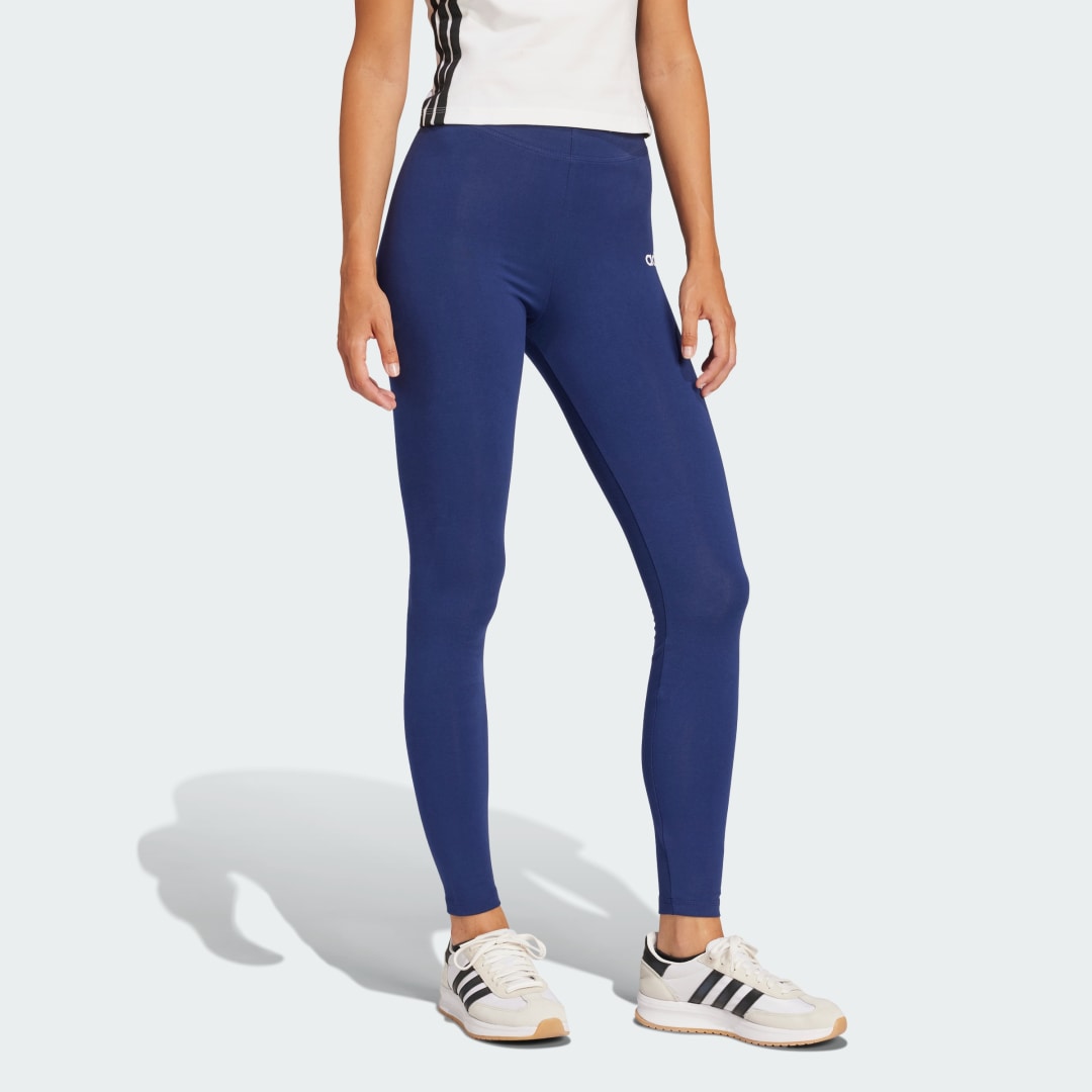 Клинове adidas Performance Essentials Linear Cotton Leggings Синьо | JD3155, 1
