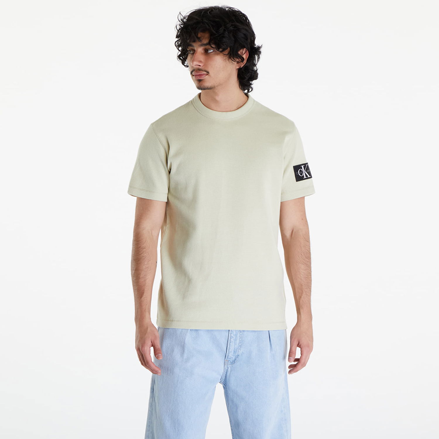 Тениска CALVIN KLEIN Cotton Waffle T-Shirt Green Haze Зелено | J30J323489 LFU, 0