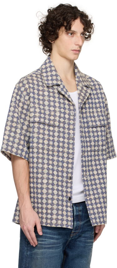 Риза AMIRI AMIRI MA Quad Boucle Camp Shirt Синьо | AMSTCA1144, 1