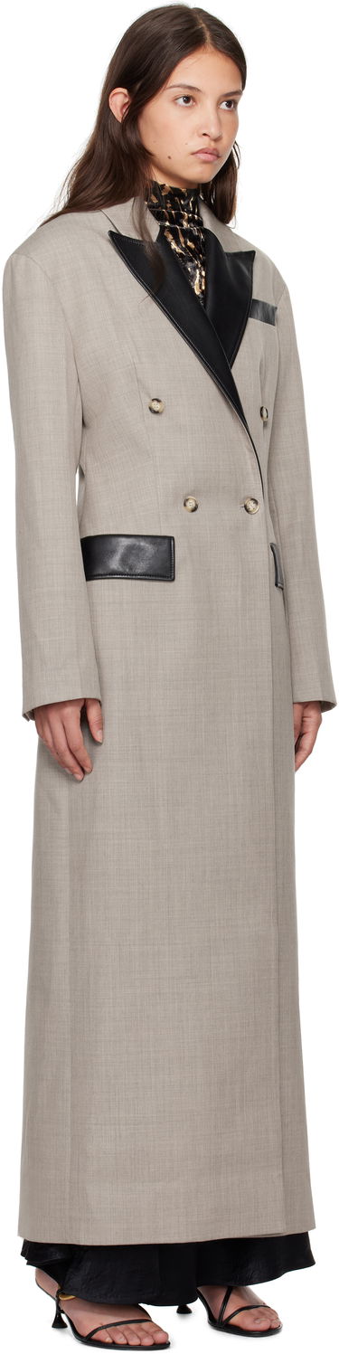 Палта Nanushka Nanushka Ferris Double-Breasted Long Coat Сиво | NW24FWOW36970, 1