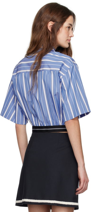 MSGM Cropped Striped Shirt, 2