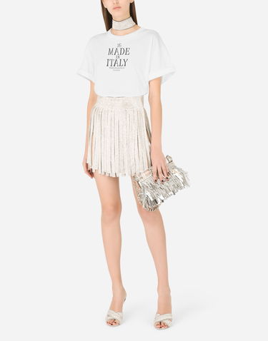 Дамска чанта Dolce & Gabbana Mordore Nappa Fringed Clutch Bag Металик | BB7097AY83180998, 1