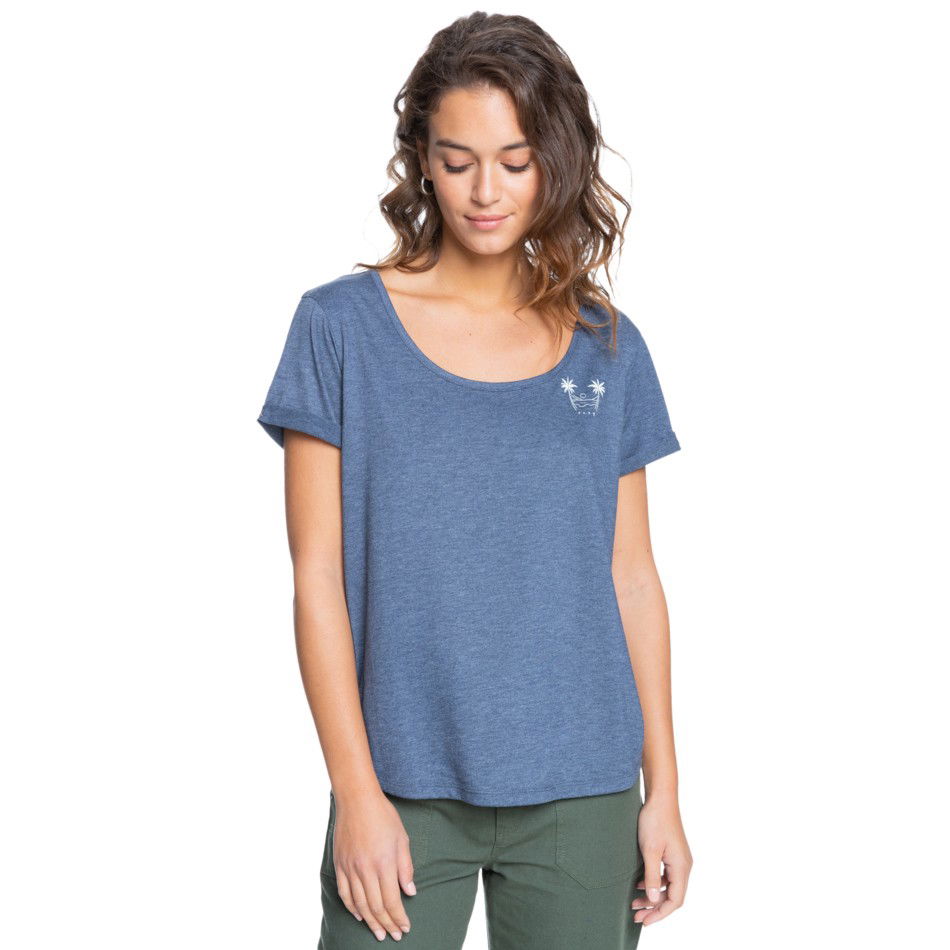 Тениска Roxy Women's Navy Blue Graphic T-Shirt Синьо | ERJZT05267-BSP0, 0