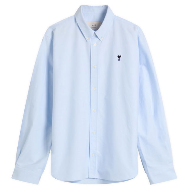 AMI Paris Men's Cotton Oxford Classic Shirt, Size IT 46