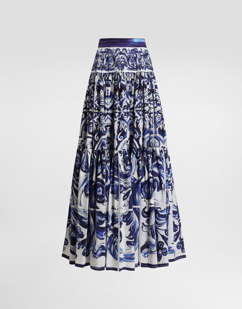 Пола Dolce & Gabbana Majolica-print Long Poplin Skirt Многоцветен | I4O20WFI5JKHB5DQ