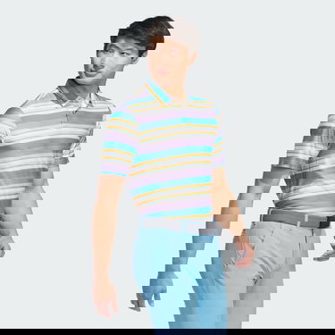 Поло тениска adidas Performance Striped Short Sleeve Polo Shirt Синьо | IQ2944, 2