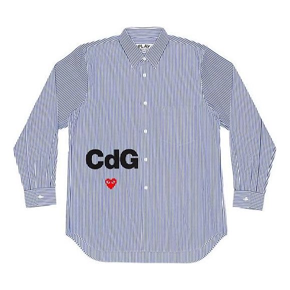 Риза Comme des Garçons PLAY Striped Shirt Синьо | AE-B102-051-1, 0