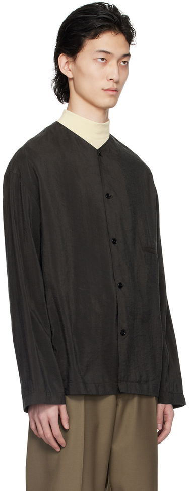 Риза LEMAIRE Lemaire Collarless Button-Up Shirt Черно | SH1065 LF208, 1