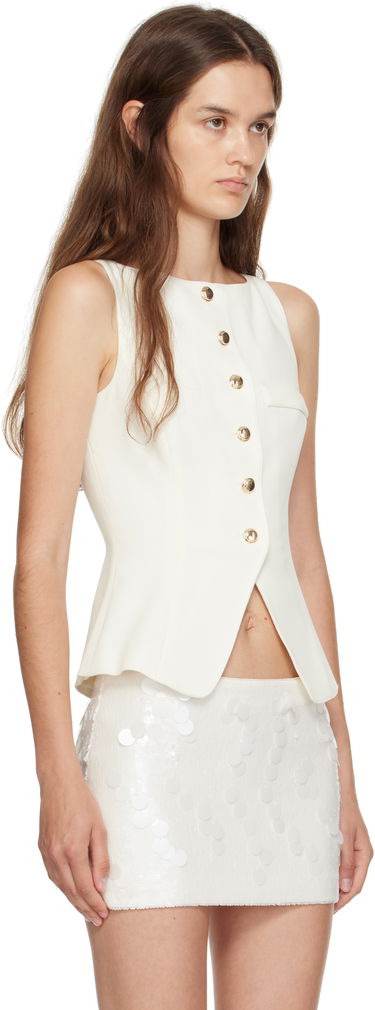 Жилетка GUIZIO Guizio Troyes Sleeveless Peplum Top Бяло | P25107W142, 1