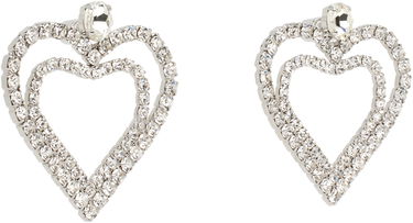 Обеци Blumarine Blumarine Rhinestone Hearts Drop Earrings Металик | P522W320A, 1