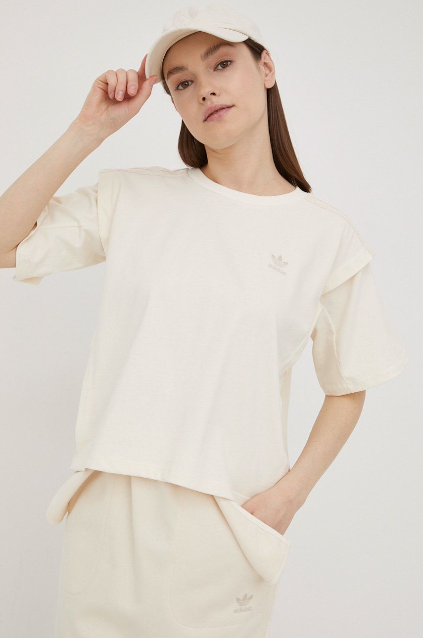Тениска adidas Originals Adicolor Clean Classics T-Shirt Бежово | HC2013, 0