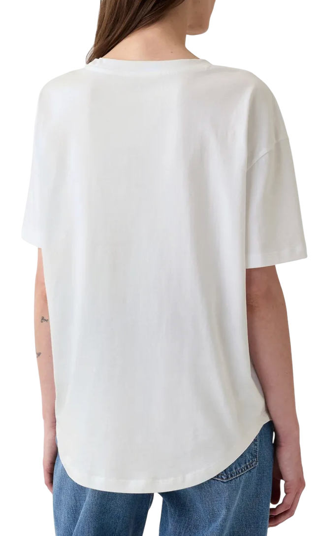 Тениска GAP T-Shirt Logo Boyfriend Бяло | 407990-03, 1