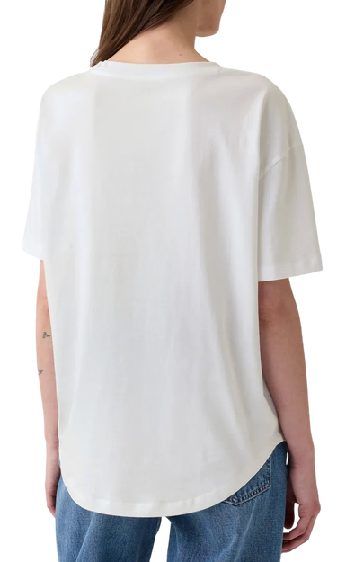 Тениска GAP T-Shirt Logo Boyfriend Бяло | 407990-03, 1