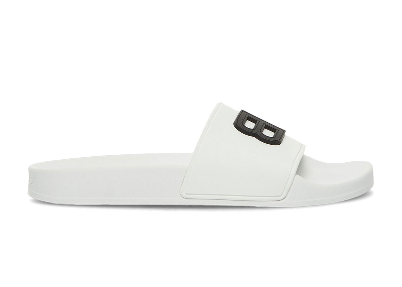 Кецове и обувки Balenciaga Pool Slides 3D BB Logo Black White Бяло | 656434W1S8B9034 / 656395W1S8B9034, 0
