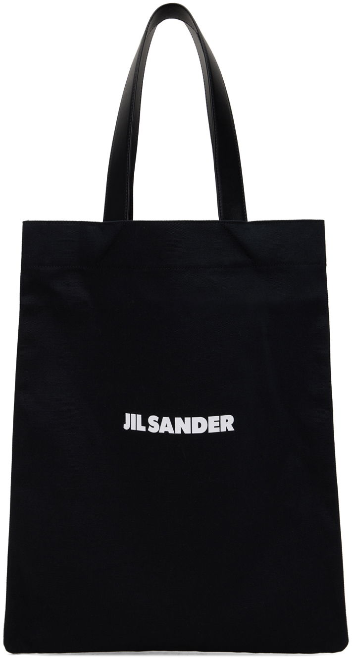 Голяма пазарска чанта Jil Sander Flat Shopper Medium Tote Bag Черно | J26WC0004_P4863