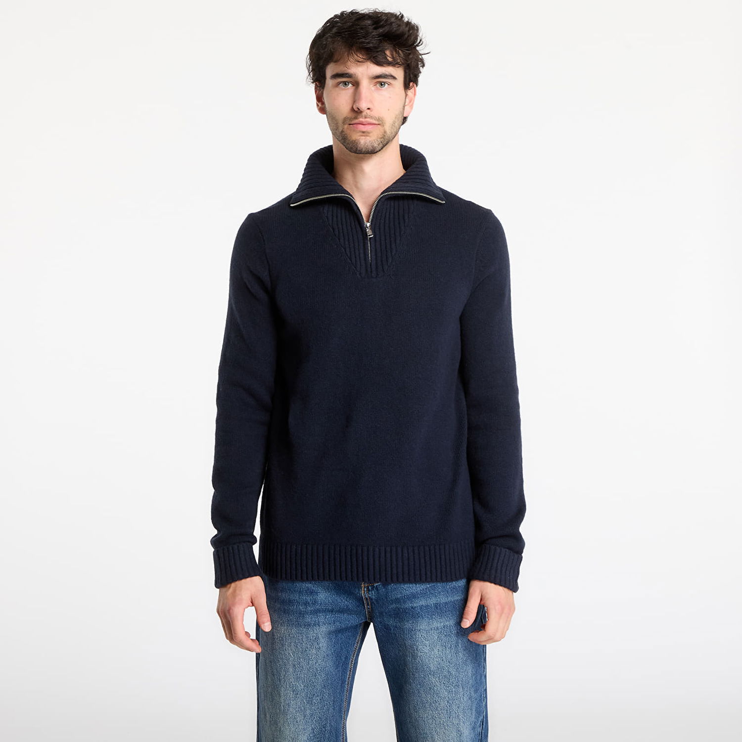 Пуловер GAP Cashsoft Quarter-Zip Sweater Тъмно синьо | 800323-01, 0