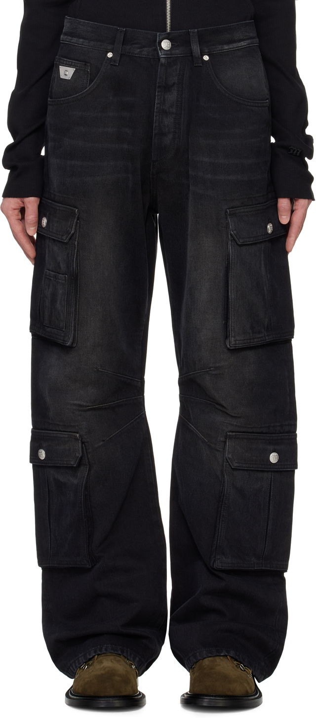 Faded Denim Cargo Pants