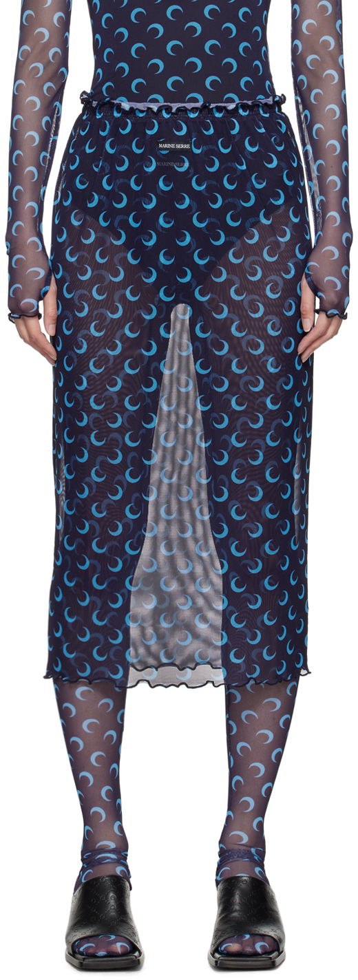 Пола Marine Serre Moon Printed Midi Skirt Синьо | WSK084A, 0