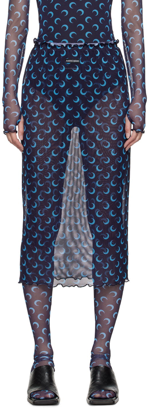 Moon Printed Midi Skirt