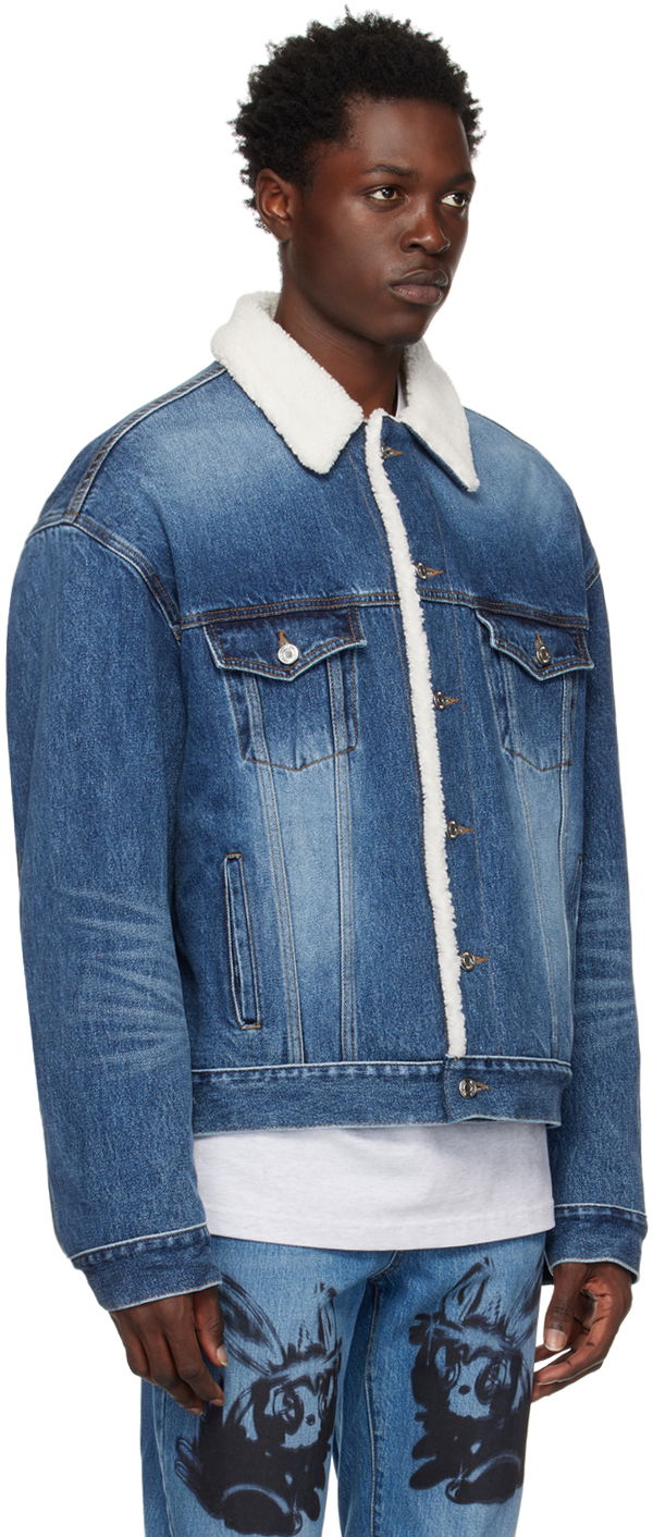 Яке We11done Oversized Faux-Shearling Denim Jacket Синьо | WD-DJ3-22-378-U-BL, 1