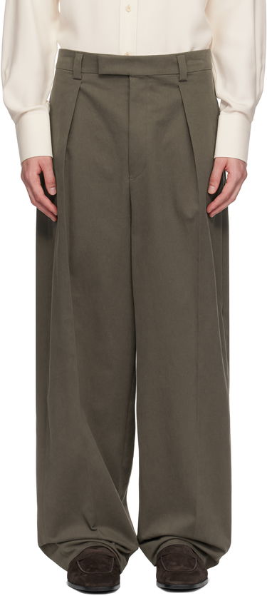 Панталони FERRAGAMO Ferragamo Inverted Pleats Trousers Зелено | 782861, 0