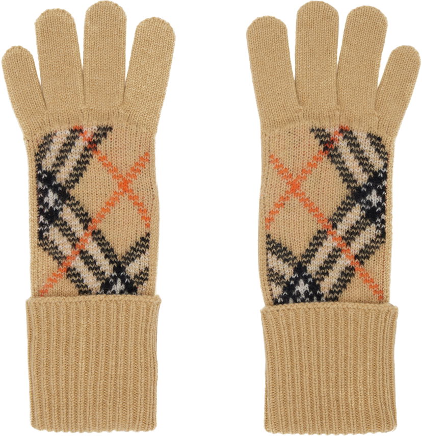 Ръкавици Burberry Cashmere Blend Gloves Бежово | 8098890