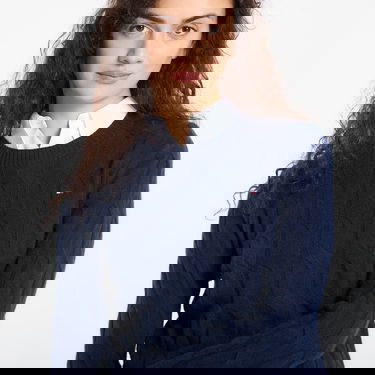 Пуловер Tommy Hilfiger Tommy Hilfiger Soft Wool Cable C-Neck Ls Sweater Тъмно синьо | WW0WW43586 C1G, 1