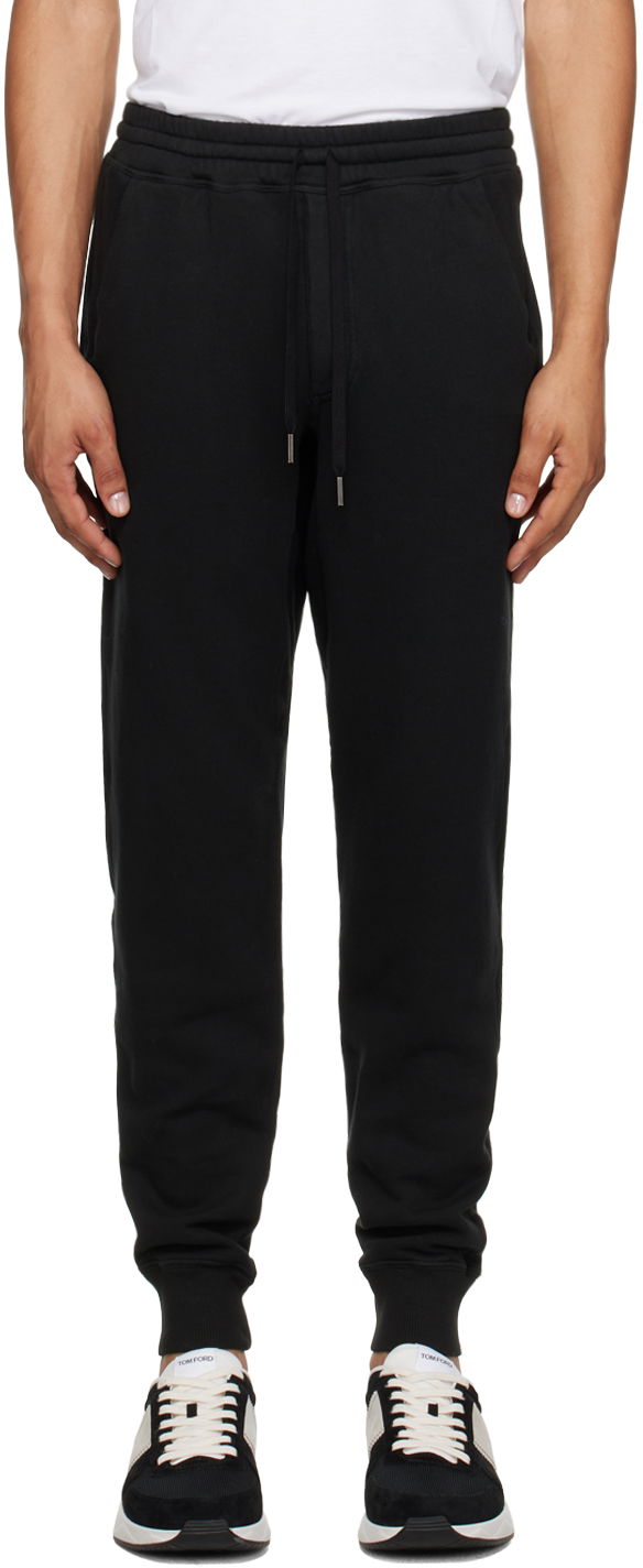 Спортни панталони Tom Ford Black Garment-Dyed Sweatpants Черно | JAL001-JMC006S23, 0
