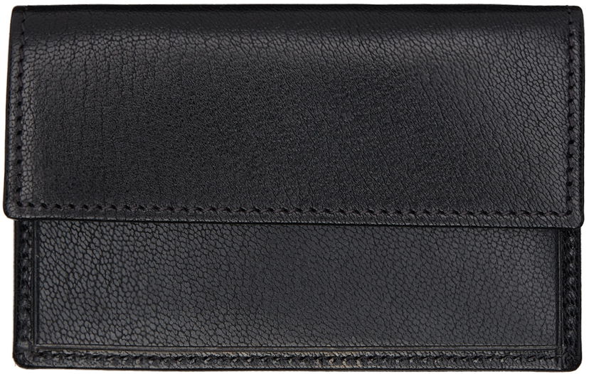 Портфейл The Row Leather Two Card Holder Черно | W1687-L39