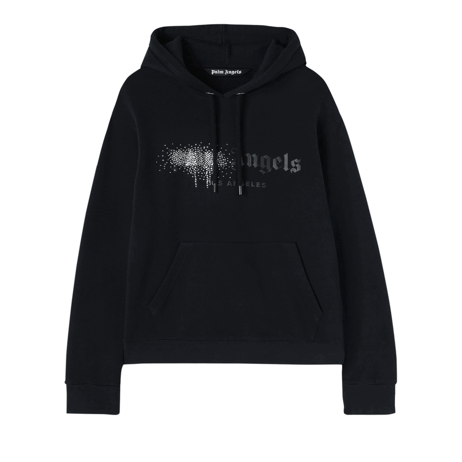 Суитчър Palm Angels Rhinestone Sprayed Hoody Черно | PMBB003F22FLE0011010, 0