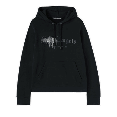 Суитчър Palm Angels Rhinestone Sprayed Hoody Черно | PMBB003F22FLE0011010, 0