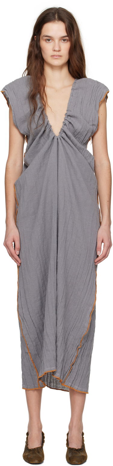 Pокля Baserange Baserange Max Draped Maxi Dress Сиво | DRMX-LC-SP25, 0