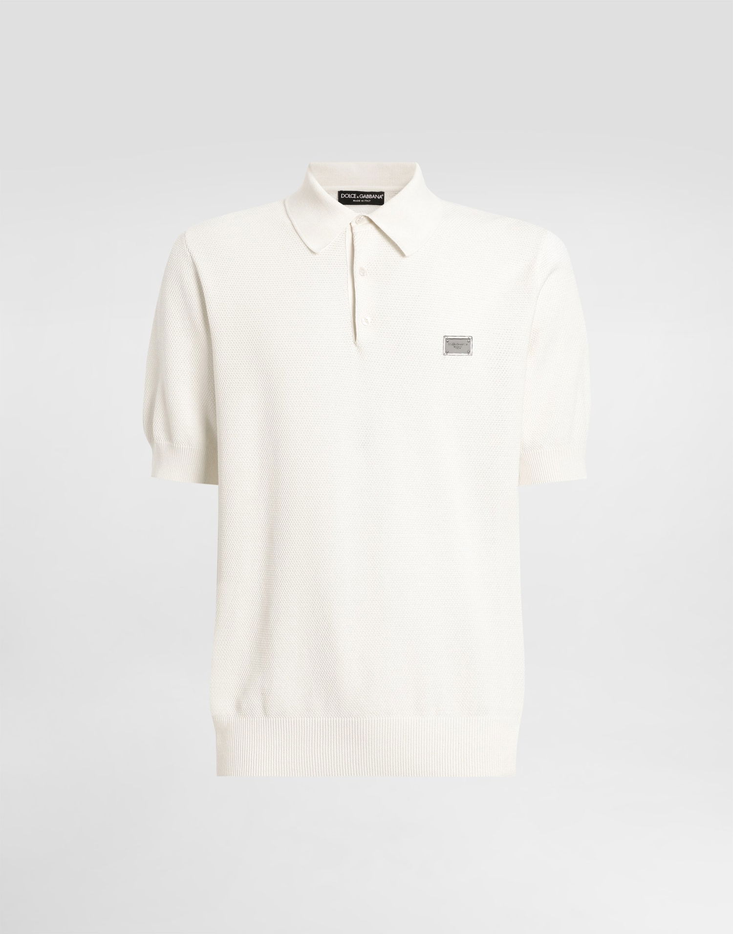 Поло тениска Dolce & Gabbana Dolce & Gabbana Cotton Polo Shirt with Logo Tag Бяло | GXZ02TJBCF5W0001, 0