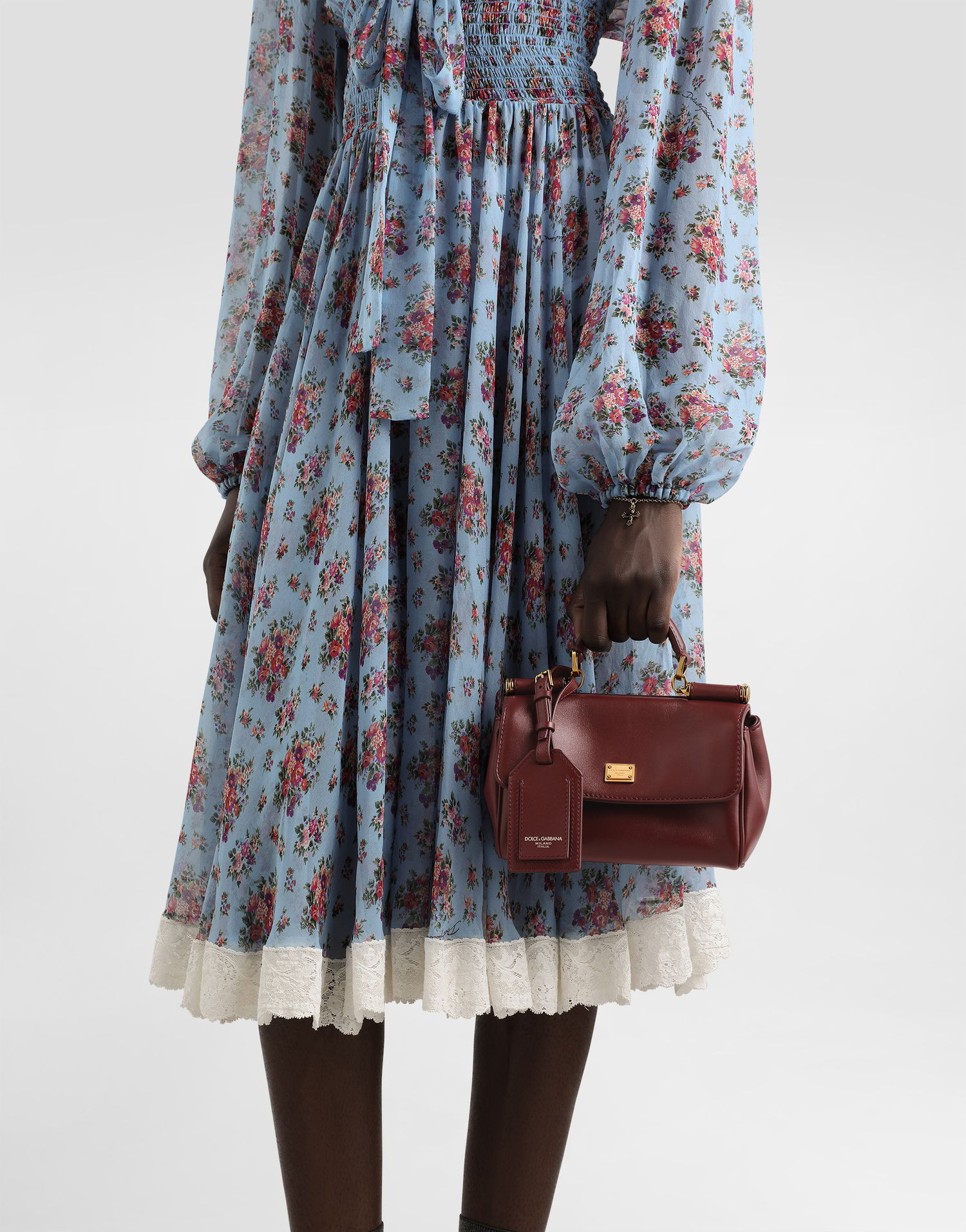 Дамска чанта Dolce & Gabbana My Sicily Leather Flap Bag Бургунди | BB7864B732180346, 1