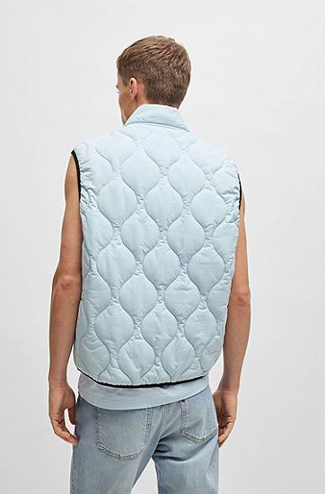 Жилетка BOSS Quilted Gilet with Logo Patch Синьо | 50510243, 1