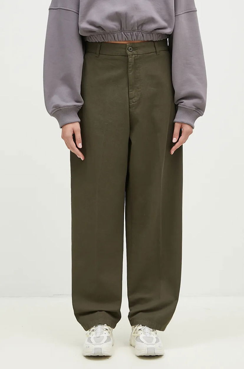 Панталони Carhartt WIP Brady Pant Wide High Waist Зелено | I033770.666GT