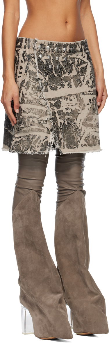 Пола Rick Owens Concordians Sisynap Studded Distressed Miniskirt Многоцветен | DS02E7329 DWF, 1