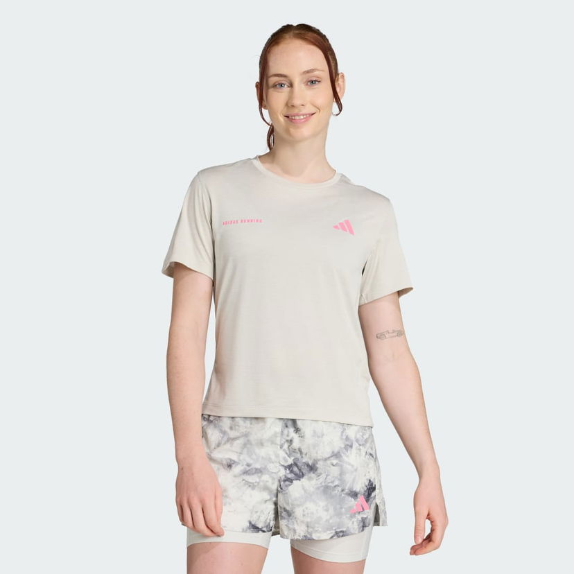Тениска adidas Performance Own The Run Melange Running T-Shirt Бежово | JN9606