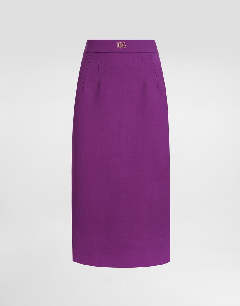Пола Dolce & Gabbana Dolce & Gabbana Wool Crepe Sheath Skirt Лилаво | F4CJGTFU2L8F0571