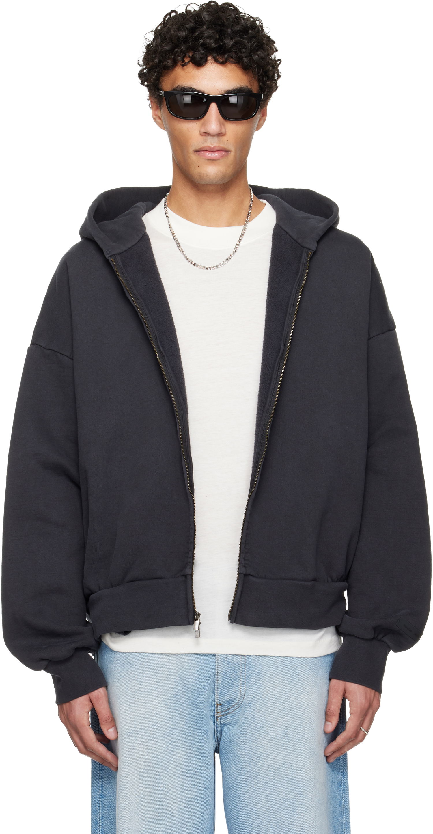 Суитчър Fear of God ESSENTIALS Holiday Embroidered Classic Full Zip Hoodie Черно | 192HO254782F, 0
